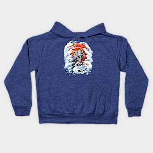 Chinese Dragon in Ocean Wave Kids Hoodie